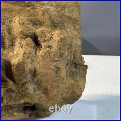 Vintage wood carving folk art Very Large. Tiger Hunting With Prey In Mouth