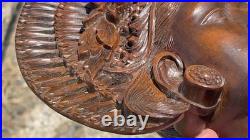 Vtg 1930s Bali Teak Wood Busts 12 Pair Hand-Carved Balinese Sculpture Man Woman