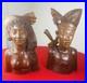 Vtg 1930s Bali Teak Wood Busts 13 Pair Hand-Carved Balinese Sculpture Man Woman