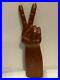 Vtg 1960s Huge 20 Hand Carved Wood Peace Sign 2 Fingers Hippy Icon Sculpture