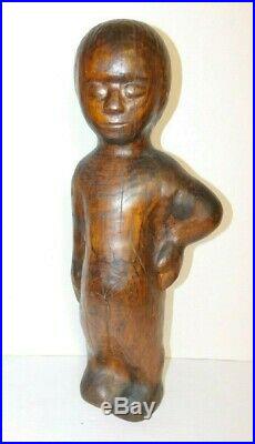 Vtg 25 Large Wood Carved Child Sculpture Figural Mid Century Modern Teak Floor