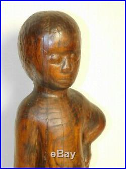 Vtg 25 Large Wood Carved Child Sculpture Figural Mid Century Modern Teak Floor