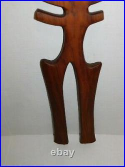 Vtg 27 Large Wood Carving Danish Sculpture Art Modernist Unsigned Abstract TEAK