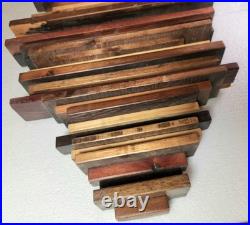 Vtg 36 Eames Jere Mid-Century Mcm Reclaimed Staggered Wood Sound Wave Wall Art