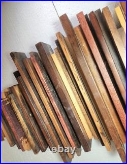 Vtg 36 Eames Jere Mid-Century Mcm Reclaimed Staggered Wood Sound Wave Wall Art