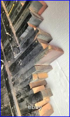 Vtg 36 Eames Jere Mid-Century Mcm Reclaimed Staggered Wood Sound Wave Wall Art