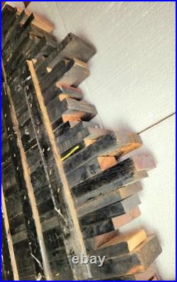 Vtg 36 Eames Jere Mid-Century Mcm Reclaimed Staggered Wood Sound Wave Wall Art