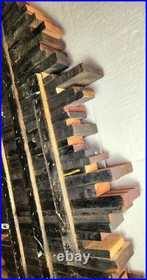 Vtg 36 Eames Jere Mid-Century Mcm Reclaimed Staggered Wood Sound Wave Wall Art