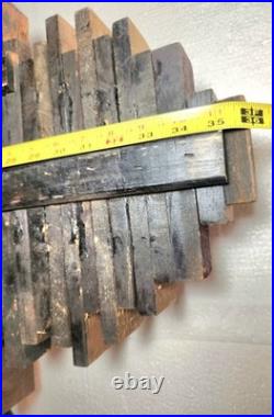 Vtg 36 Eames Jere Mid-Century Mcm Reclaimed Staggered Wood Sound Wave Wall Art