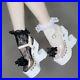 Vtg 60s Womens white disco glam collectable Sabots sculptural platform shoes 6.5