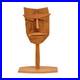 Vtg 90s Studio Craft Abstract Cubist Face Wood Sculpture Signed Hirsch Brothers