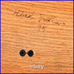 Vtg 90s Studio Craft Abstract Cubist Face Wood Sculpture Signed Hirsch Brothers