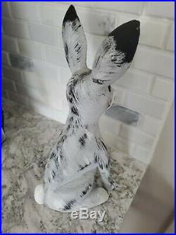 Vtg'91 Folk Art Wooden Sculpture Rabbit Duane Alvarez Santa Fe New Mexico 14