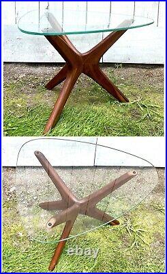 Vtg Adrian Pearsall End Table Glass Pick Top Craft Associate Sculptural Wood MCM