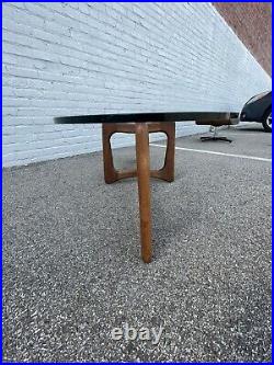 Vtg Adrian Pearsall Ribbon Coffee Table Glass Top Sculptural Walnut Dog Bone MCM