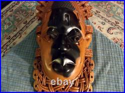 Vtg African Carved Wood IDIA QUEEN MOTHER Replica MASK Benin, Nigeria 15 5Lbs