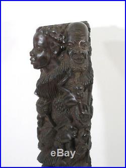 Vtg African Makonde Tree of Life Carving Mpinga Ebony Wood Art Tanzania 24 11#s