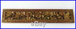 Vtg Antique Chinese Gold Hand Carved Birds Lg Wood Salvage Panel Plaque Pediment