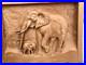 Vtg Artisan Elephant Wood Carving Naive Wall Hanging Plaque By Jean Obeirne