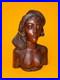 Vtg Bali Hand Carved Wood Woman Bust Nude Statue Large Indonesian Sculpture