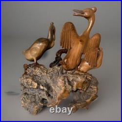 Vtg Balinese Master Artist K. Widia Hand Carved Wood & Tree Root Sculpture Ducks