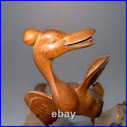 Vtg Balinese Master Artist K. Widia Hand Carved Wood & Tree Root Sculpture Ducks