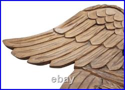 Vtg Bellamy-Style Hand-Carved Wooden Eagle Wall Plaque 31 Americana Folk Art