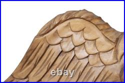 Vtg Bellamy-Style Hand-Carved Wooden Eagle Wall Plaque 31 Americana Folk Art