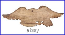 Vtg Bellamy-Style Hand-Carved Wooden Eagle Wall Plaque 31 Americana Folk Art