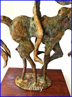 Vtg Bill Lett Copper Wood Bronze Brass Metal Sculpture Don Quixote Knight Art