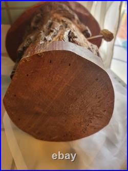 Vtg Carved Wood Face Old Man Tree Trunk Spirit Wall Folk Art Signed Hagans 2007
