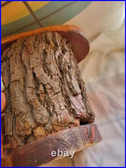 Vtg Carved Wood Face Old Man Tree Trunk Spirit Wall Folk Art Signed Hagans 2007