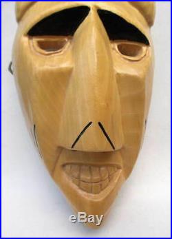 Vtg Cherokee Indian Woodland Buffalo Booger Mask Wood Carving Native American