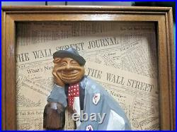 Vtg DUFF TWEED The Tycoon Wood Carved Figure Wall Street Journal Walt Disney