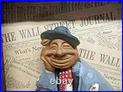 Vtg DUFF TWEED The Tycoon Wood Carved Figure Wall Street Journal Walt Disney