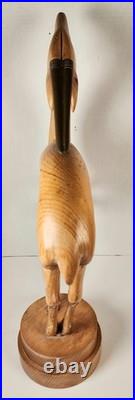 Vtg Dolbi Cashier Style Hand Wood Carved Brass Gazelle Art Deco Sculpture Statue