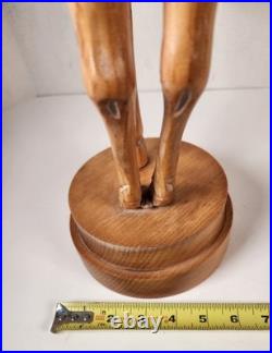 Vtg Dolbi Cashier Style Hand Wood Carved Brass Gazelle Art Deco Sculpture Statue