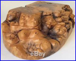 Vtg Don Rupard Burl Wood Puzzle Box buckeye secret treasure wooden sculpture