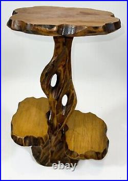 Vtg Driftwood Bonsai Plant Shelf Biomorphic Hippie Brutalist Folk Art Modernist