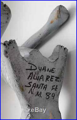 Vtg Duane Alvarez Oaxacan Southwest Folk Art Wood Carving Howling Wolf Coyote