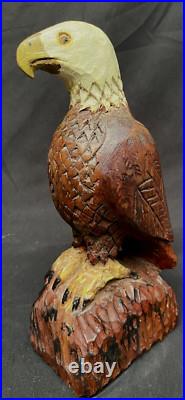 Vtg Folk Art Eagle mkd AR carver unknown Carved Wood 9 Americana 2 of 3