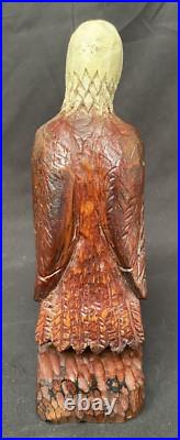 Vtg Folk Art Eagle mkd AR carver unknown Carved Wood 9 Americana 2 of 3