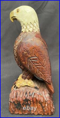 Vtg Folk Art Eagle mkd AR carver unknown Carved Wood 9 Americana 2 of 3