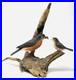 Vtg Hand Carved Birds Driftwood Sculpture Painted Art Nature BT23