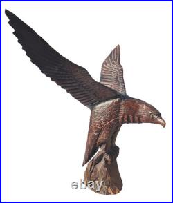 Vtg Hand Carved Wood American Bald Eagle Sculpture Statue Carving 20 25 OOAK
