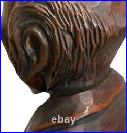 Vtg Junior Cobb Signed Wood Carving of Old Man 70s Ozark Folk Art 18.5 Hillfolk