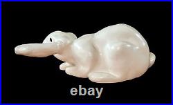 Vtg LEO KOPPY Bunny Rabbit Artist Signed Hand Carved Wood Sculpture USA Made