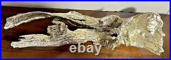 Vtg Large 21 Long Drift Wood Sculpture Antique Silver Color Table Top Decor