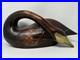 Vtg Large Mid Century Modern Wooden Swan Sculpture Goose Brass Beak 14 MCM Wood