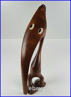 Vtg MID Century Danish Modern Knud Albert Wood Carved Bird Animal Sculpture